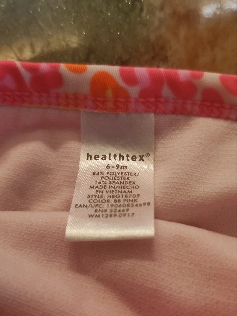 healthtex Bright Pink Ruffle Bikini with Multicolor Trim